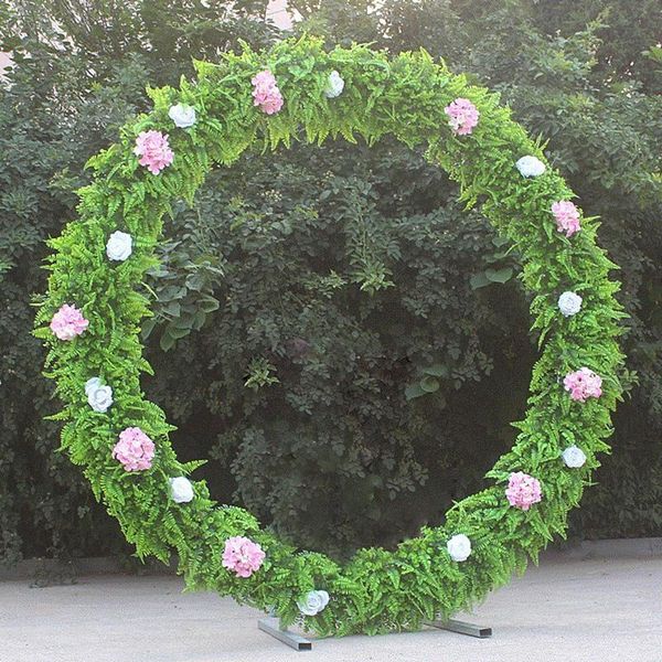 

party decoration wedding arch round metal road leads flower door backdrop frame stand decor props