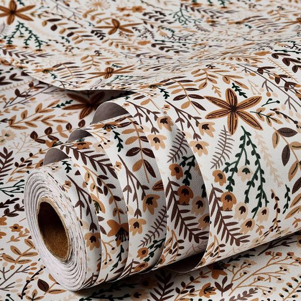 

wallpapers flower pastoral style self-adhesive wallpaper bedroom living room background home decor clothing store diy sticker