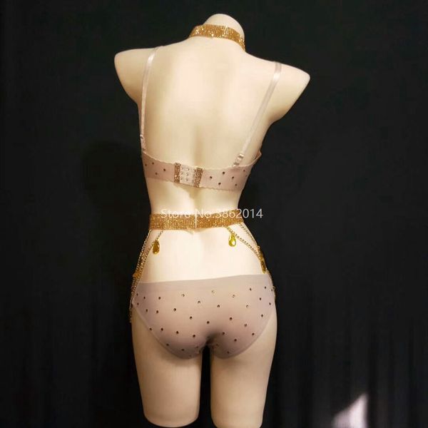 

5 colors sparkly rhinestone bra shorts outfit bikini set women nightclub dj ds stage performance wear pole dancing clothing, Black;red