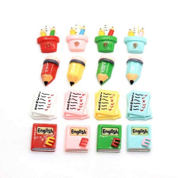 

decorative objects & figurines kawaii flatback resin book pencil pen container school items arrival cabochons accessories