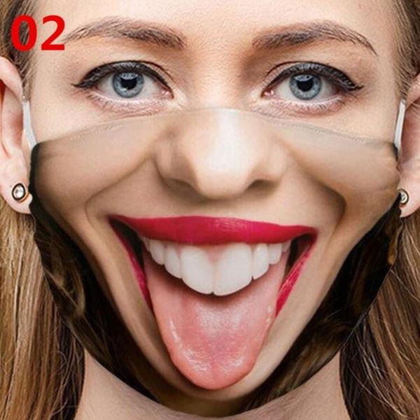 

halloween reusable face mask cosplay mouth printed halloween mask protection funny reusable face mask, Silver