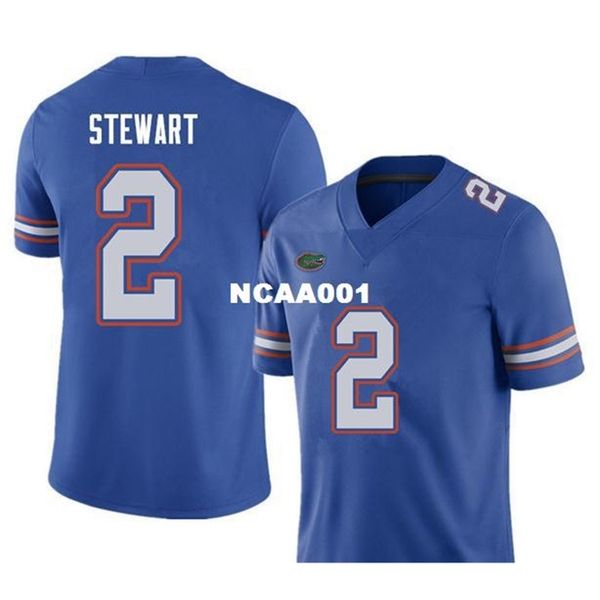 

001 florida gators brad stewart #2 real full embroidery college jersey size s-4xl or custom any name or number jersey, Black
