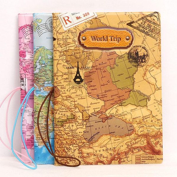 

card holders 1pcs portable passport cover pattern id address holder for men women boarding travel accessories wallet, Brown;gray