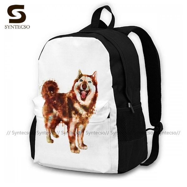 

siberian husky backpacks teen print nice backpack polyester running bags