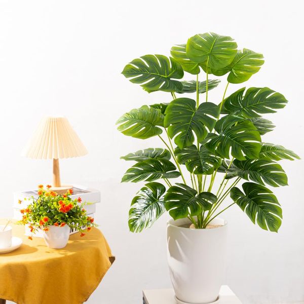 

decorative flowers & wreaths 75cm artificial tall tree tropical large plants fake monstera branches plastic palm leaves ground potted for ho