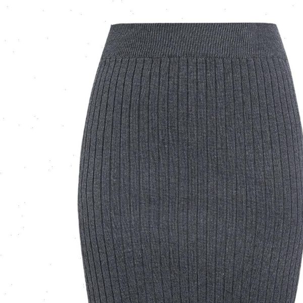 

autumn skirt women stretchable split skirt slim pencil skirts for women winter bodycon short skirt female knit, Black