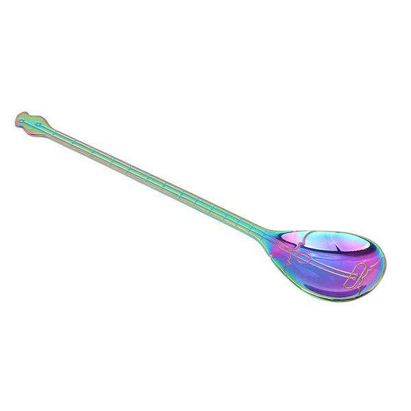 

spoons creative stainless steel pipa spoon milk coffee dessert sugar ice cream restaurant kitchen utensil