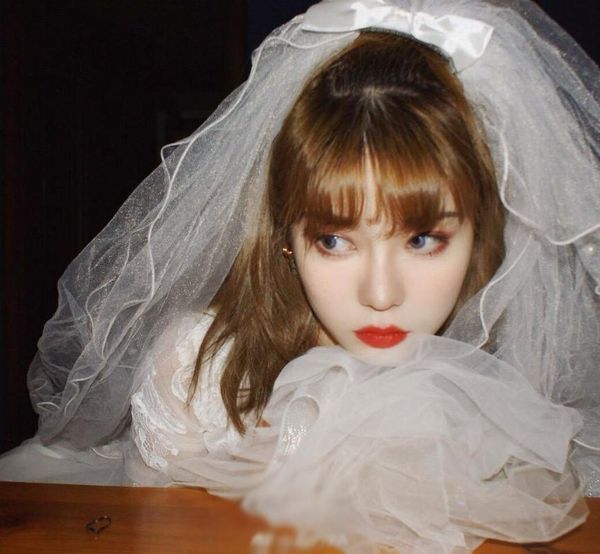 

bridal veils 2021 wedding romantic veil korean bride multi-layer cute simple sen retro travel short accessories, Black