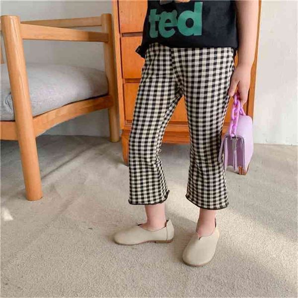 

summer arrival girls fashion seventh pants kids flared trousers 210528, Blue