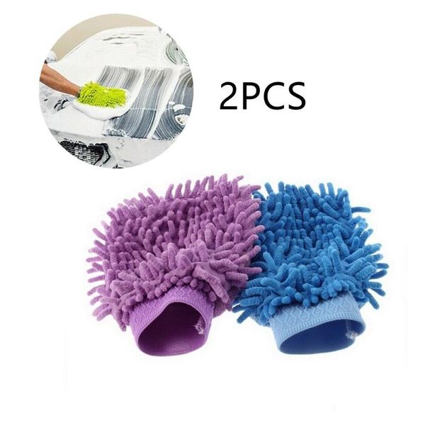 

car sponge 2 x microfibre glove care kitchen household wash washing cleaning mit clean detail maintenance accessories
