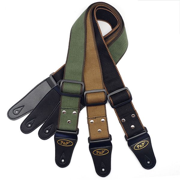 

10 pieces wholesale guitar strap cotton and leather end soft for bass ukulele