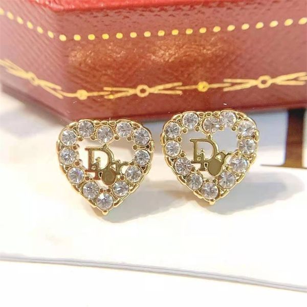 

70% off outlet online earrings new 2021 letter pearl heart fashion personalized red earrings, Golden