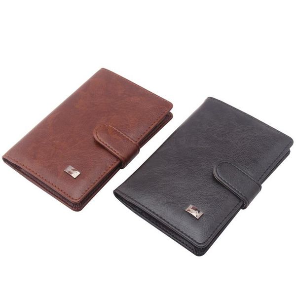

card holders vintage pu leather passport holder custom women men travel cover wallet slot organizer bag case (custom available, Brown;gray