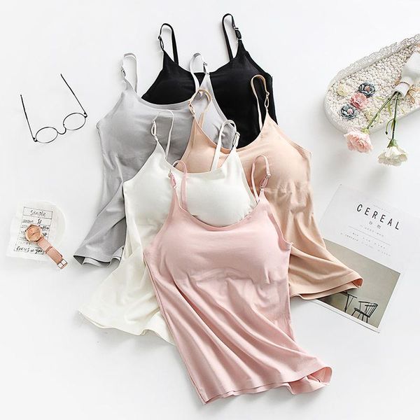 

camisoles & tanks women 2021 summer fashion sports bottoming bra female solid color camisole ladies slim sleeveless j39, Black;white