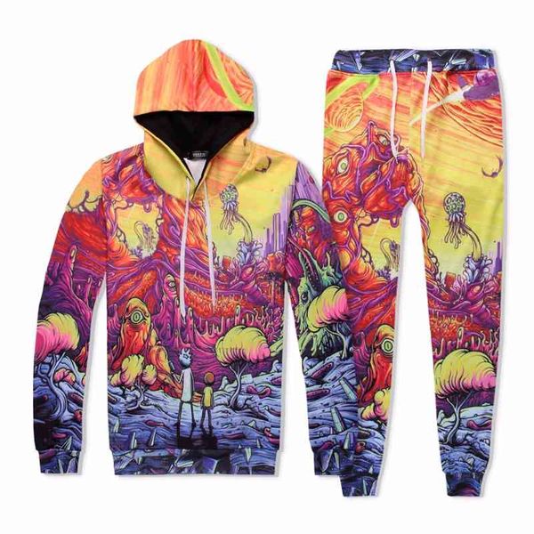 

cartoon animation 3d digital printed sweater with hat, Black;white