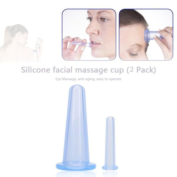 

full body massager 2pcs silicone vacuum cupping cans for facial neck massage suction cup anti cellulite cups set health care tool