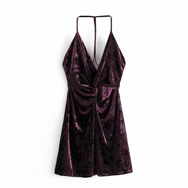 

casual dresses woman veet v neck mini 2021 spring fashion ladies backless party es female elegant spaghetti strap 3k27, Black;gray