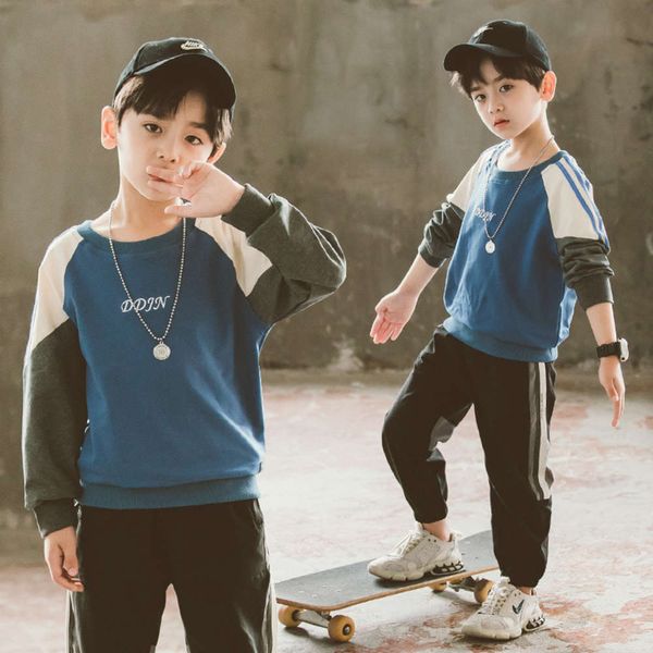 

long sleeve boys' t-shirt spring and autumn thin children's undershirt, Blue