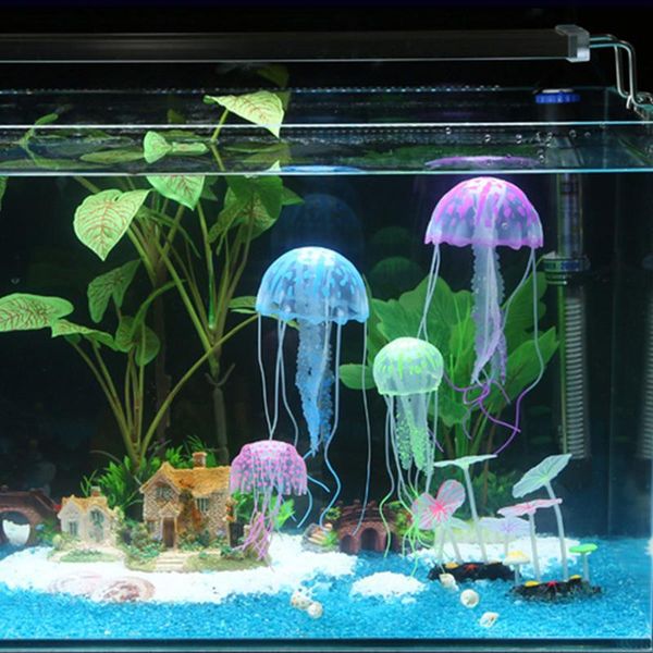 

decorations glowing effect artificial jellyfish aquarium decoration fish tank underwater live plant luminous ornament aquatic landscape