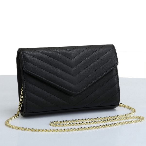

luxury designer classic evening bags wallets golden chain shoulder bag with six colors handbag ladies cross body fashion messenger clutch