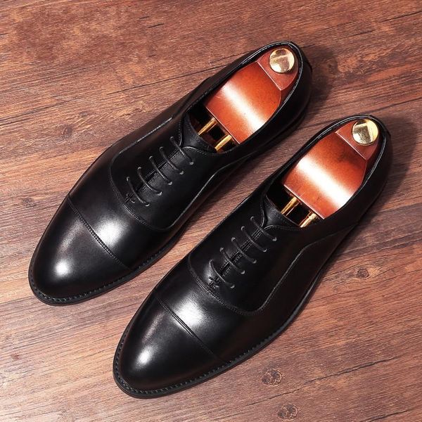 

dress shoes brogue men goodyear british style breathable derby oxfords formal wedding party bridal, Black