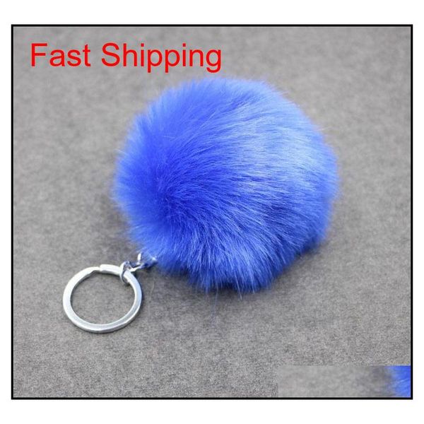 

price simulation fur ball key chain 8cm imitation rabbit hair bag key chain pendant women jllaru bdesybag, Silver