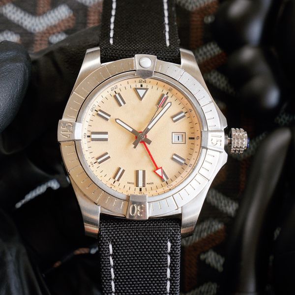 

wristwatches designer watches luxury mens watches automatic watch fine steel calendar 43mm waterproof mechanical man watch bretiling, Slivery;brown