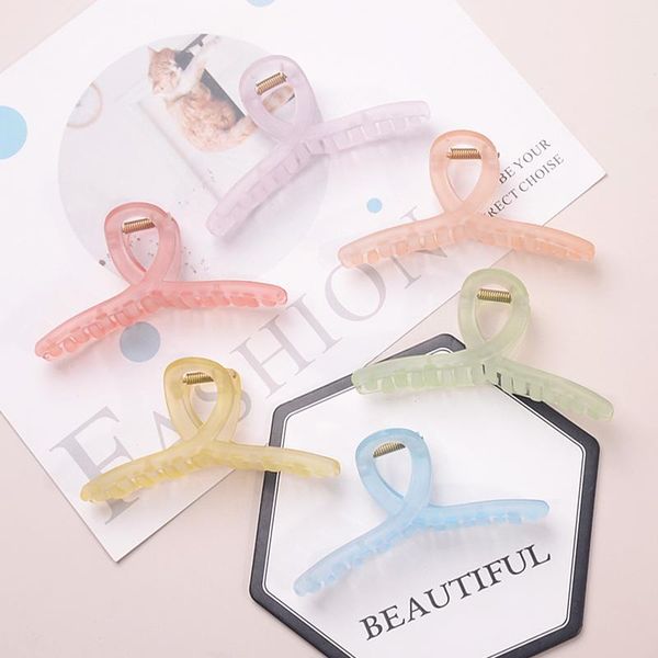 

transparent hair claw jaw clips fashion accessories jelly color hairs clamps holder large square shape girls summer plastic cute, Slivery;golden
