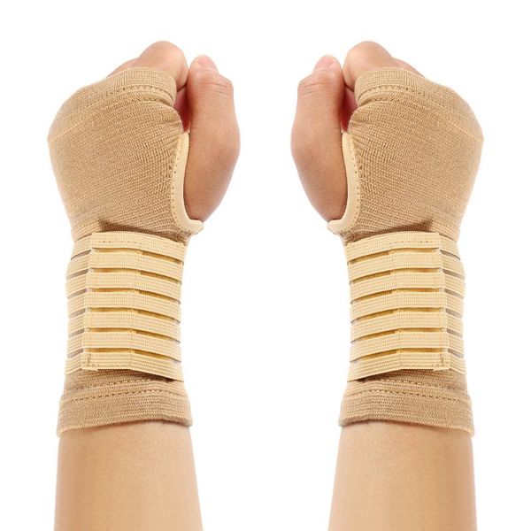 

wrist support 2 pcs elasticity bandage outdoor carpal tunnel sports safety sportswear arthritis band belt hand brace accessories, Black;red