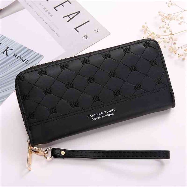 

fashion women wallets lady handbags zipper coin purse cards holder wristlet money bags female purses pocket long wallet billfold, Red;black