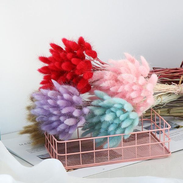 

50pcs/bunch dried natural flower bouquets colorful lagurus ovatus bouquets&uraria picta& tail grass bouquets bunches