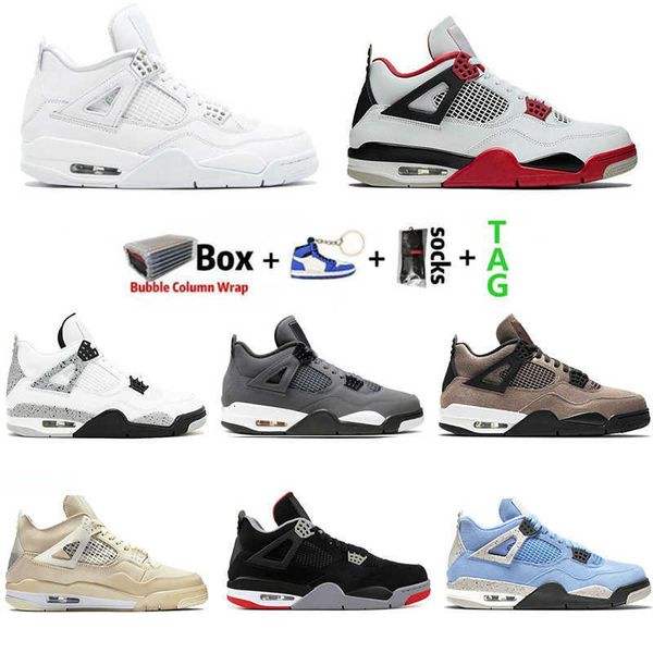 

box with jordn high-end mens basketball shoes 4 4s university blue sliver toe mocha travis scotts sail s high sneakers womens size 36-47