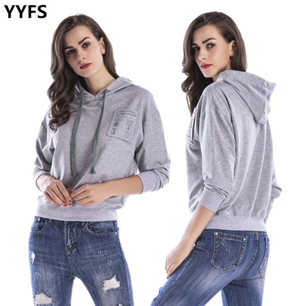

women's hoodies & sweatshirts hoodie printed casual hooded autumn and winter clothes loose thin wild, Black