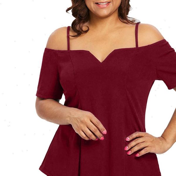 

fashion women blouses plus size short sleeve off shoulder solid cami shirts women ladies summer ropa femenina, White