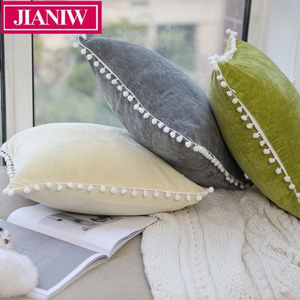 

jianiw modern solid luxurious pillowcase super soft velvet 45x45cm pillow cover case with lace without pillow interior case