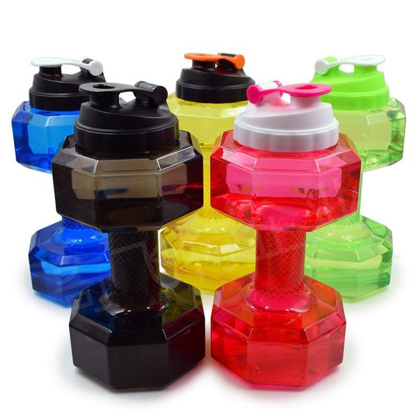 

water bottles 2.5l dumbbells shaped plastic big large capacity gym sports bottle outdoor fitness bicycle bike camping cycling