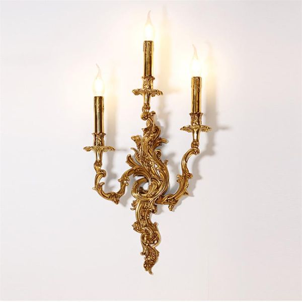 

european style brass wall lamps luxury living room bedroom bedside lamps entrance hallway retro villa l decor golden lights