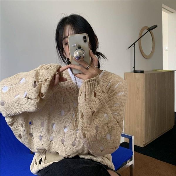 

women's sweaters chic v-neck sweater bottoming hollow-out for women 2021 autumn and winter black thin inner top, White;black