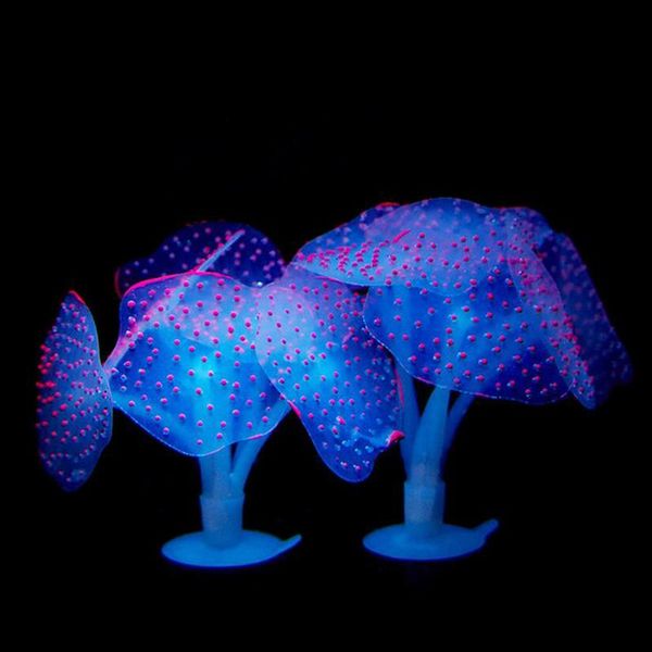 

decorations 1pcs fish tank decoration underwater fluorescent silicone coral aquarium decorative plant 8cm