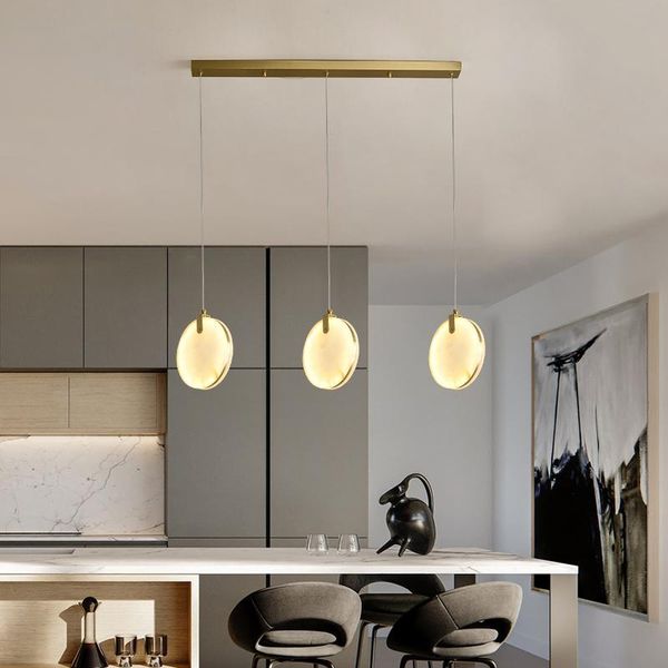 

modern led small pendant lights marble golden round luster hanging lamp for living dining room bedroom bar loft light fixture