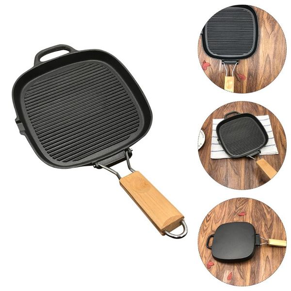 

pans 2pcs frying household non-stick iron for cooking (black)