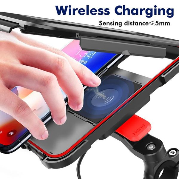 

car & truck racks bicycle scooter handlebar mobile phone case holder waterproof bike motorcycle wireless charging bracket support bag