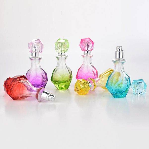 

storage bottles & jars 30ml style portable diamond glass refillable perfume bottle with aluminum sprayer empty parfum case atomizer 50pcs by