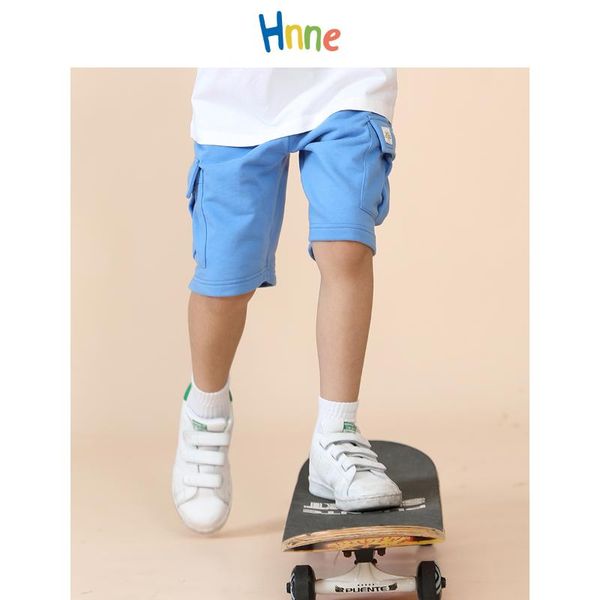 

shorts hnne 2021 summer kids cargo boys girls muti pockets jogger soft sweatpants childrens clothing hk210258, Black