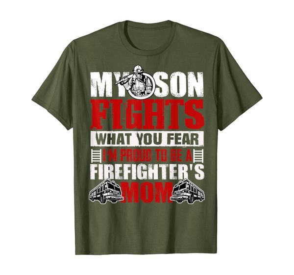 

i'm proud to be a firefighter's mom t shirt, fire t shirt, White;black