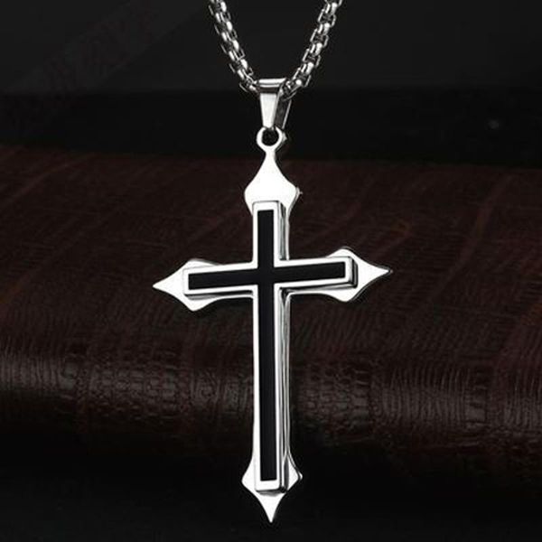 

pendant necklaces drops simple fashion cross jesus christ necklace charm, Silver