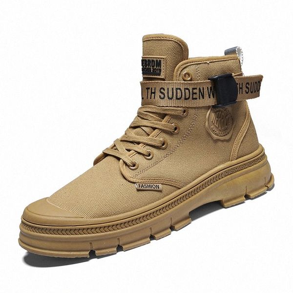 

agutzm 2019 fashion winter autumn canvas boots warm working boots lace up mens round toe anti skidding high shoes 389 h1n8#, Black