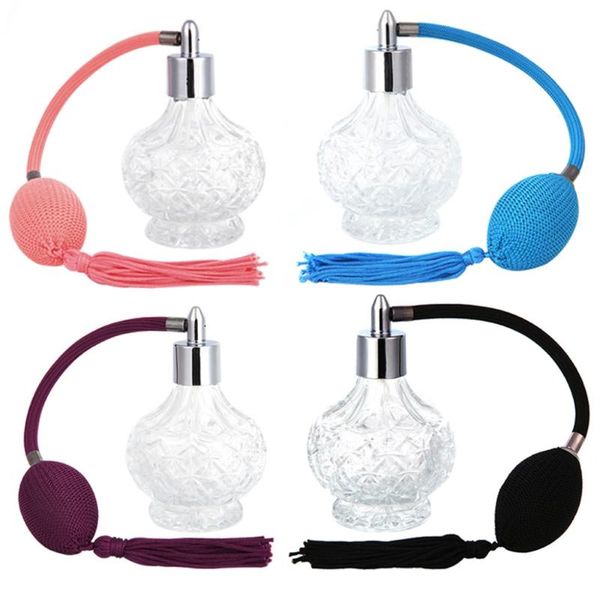 

fashion lady vintage perfume bottle long spray atomizer refillable glass 80ml