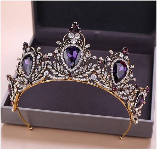 

wedding crown bridal headpiece gold silver color rhinestone crystal diadem queen crown princess tiaras wedding hair qylrak