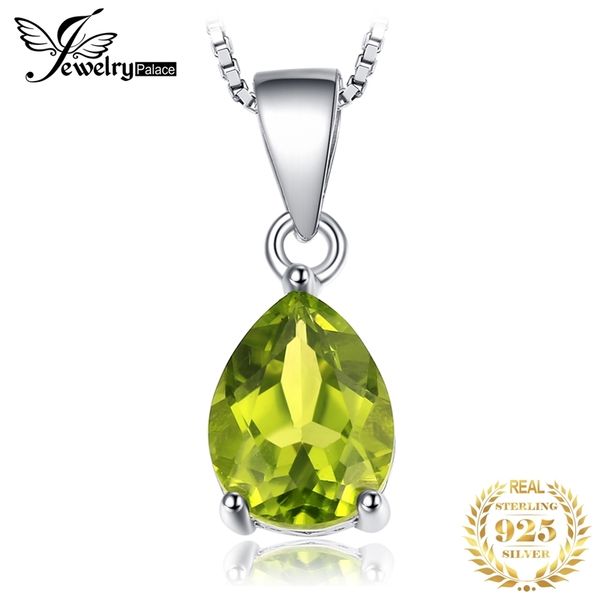 Ciondolo con peridoto naturale Collana girocollo con pietre preziose sterling 925 Collana da donna in argento 925 senza catena